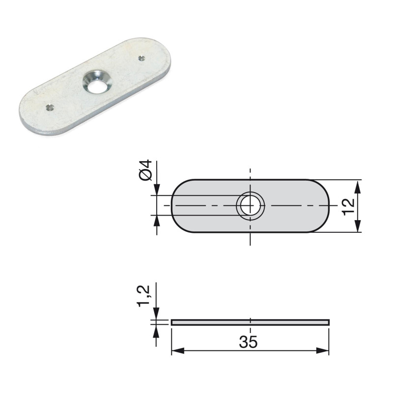 Chiusura magnetica per ante, calamita. Colore Crema