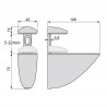 2 Supporto Pellicano per mensola in legno o vetro, spessore da 5 a 32mm