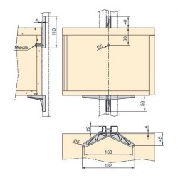 Coppia supporti per modulo contenitore in legno, adatti al sistema modulare Emuca Zero