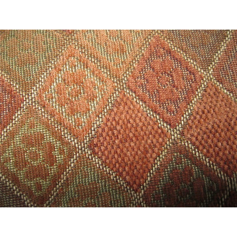 Tessuto a rombi marrone verde, stoffa per arredamento, hobby creativi cm 50x50