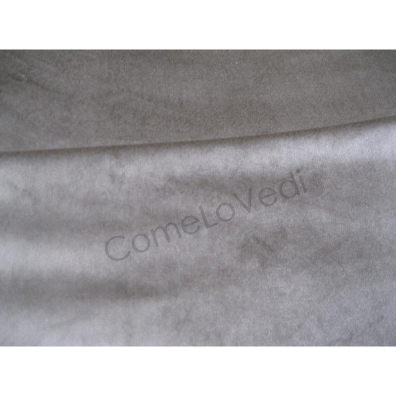 Tessuto in velluto effetto alcantara tortora chiaro, stoffa per arredamento, borse, bricolage cm 50x50