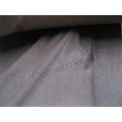 Tessuto in velluto effetto alcantara tortora medio, stoffa per arredamento, borse, bricolage, cm 50x50