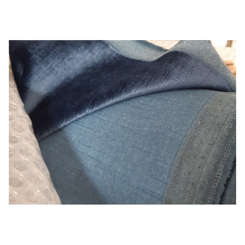 Tessuto in velluto azzuro scuro, stoffa per arredamento, hobby creativi cm 50x50