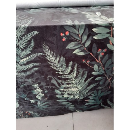 Tessuto in velluto fantasia jungle, verde, stoffa per arredamento, bricolage, cm 50x50
