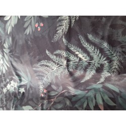 Tessuto in velluto fantasia jungle, verde, stoffa per arredamento, bricolage, cm 50x50