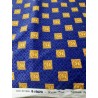 Tessuto stampato stile impero, blu oro, cm 50x50, stoffa per arredamento, bricolage borse faidate