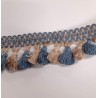 Bordo passamaneria con pendenti azzurro crema alto 70 mm per borse bricolage, fai da te, 1 metro