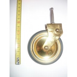 RUOTA per carrello in metallo dorato e gomma, diametro 80mm, altezza 95mm
