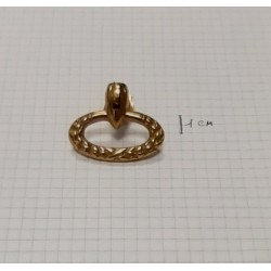 Pomolo, maniglietta pendente per mobile, restauro stile impero francese, 30x42mm, ottone lucido oro