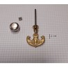 Pomolo, maniglietta pendente per mobile, restauro impero, oro 40x40mm