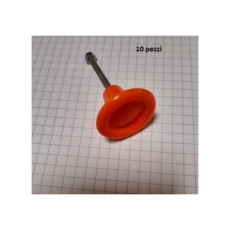 10 pomolo per mobile in plastica arancio, diametro 36mm, altezza 24mm