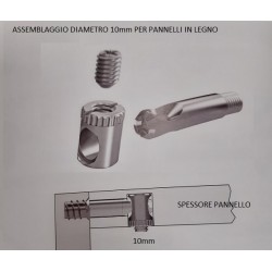 4 set GIUNZIONE PER MOBILE a barilotto diametro 10mm, alto 19mm