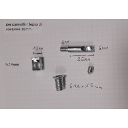 4 set GIUNZIONE PER MOBILE a barilotto diametro 10mm, alto 14mm