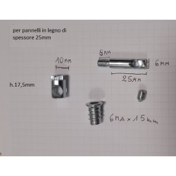 4 set GIUNZIONE PER MOBILE a barilotto diametro 10mm,...