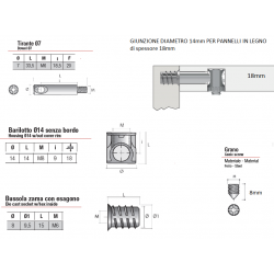 4 set GIUNZIONE PER MOBILE a barilotto diametro 14mm, alto 14mm