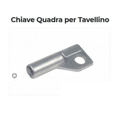 Chiave per tavellino, portello contatore, impronta quadra in metallo