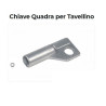 Chiave per tavellino, portello contatore, impronta quadra in metallo