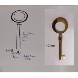 Chiave per mobile N1 lunghezza gambo 40 mm, in ottone oro...