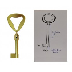 Chiave per mobile N20, lunghezza gambo .. mm, in ottone oro lucido