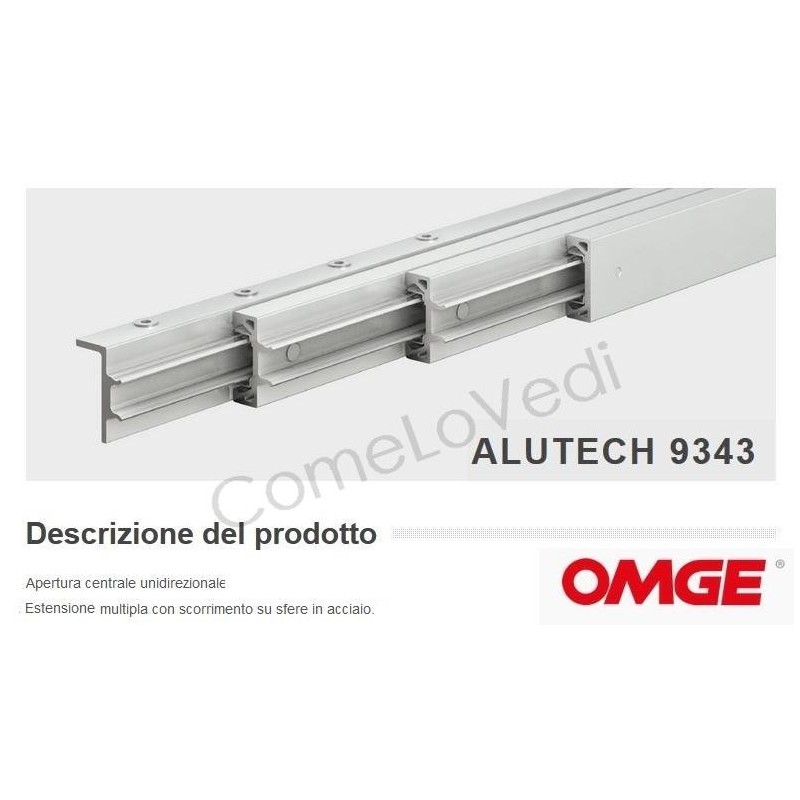 OMGE 9343-50 guide telescopiche in alluminio per consolle allungabile a tavolo da 50 a 171cm