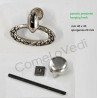 Maniglia pendente in ottone stile impero art.01, colore argento invecchiato