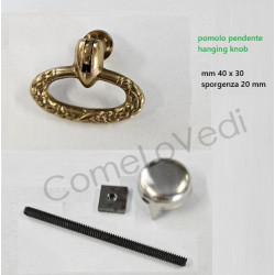 Maniglia pendente in ottone stile impero art.01, colore oro
