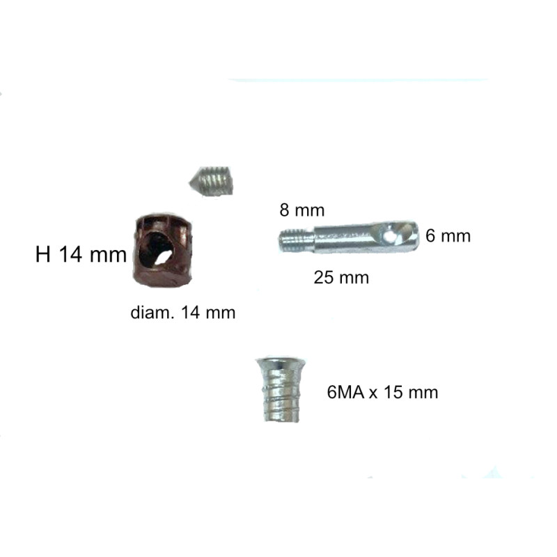 4 set GIUNZIONE PER MOBILE a barilotto diametro 14mm, alto 14mm