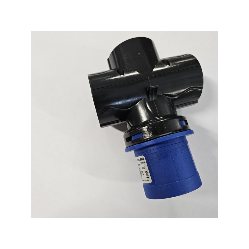 Adattatore INDUSTRIALE BLU 3P 220-250V 16A - domestico triplo shuko-bipasso6A