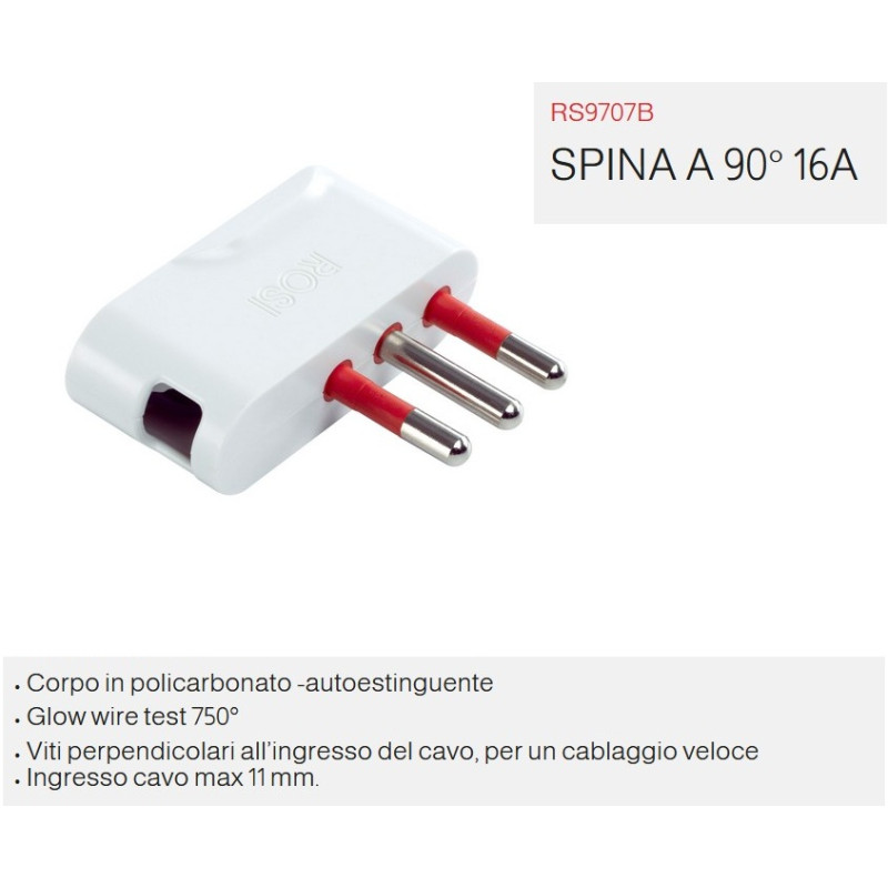 Spina a 90° grande 16A
