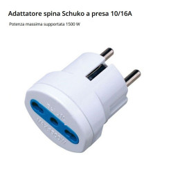 Adattatore da spina 10A piccola o 16A grande a presa shuko