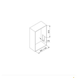 Saliscendi per armadio, colore nero, largo da 83 a 115, portata 12 kg