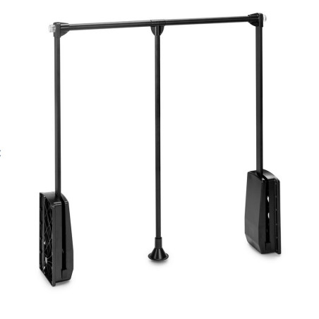 Saliscendi per armadio, colore nero, largo da 83 a 115, portata 12 kg