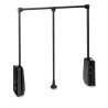 Saliscendi per armadio, colore nero, largo da 83 a 115, portata 12 kg