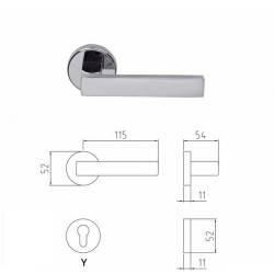 Maniglia da porta York con bocchette yale (per cilindro), cromo lucido