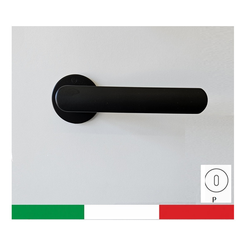Maniglia da porta NION con copritoppa Patent, NERO OPACO