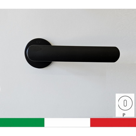 Maniglia da porta NION con copritoppa Patent, NERO OPACO