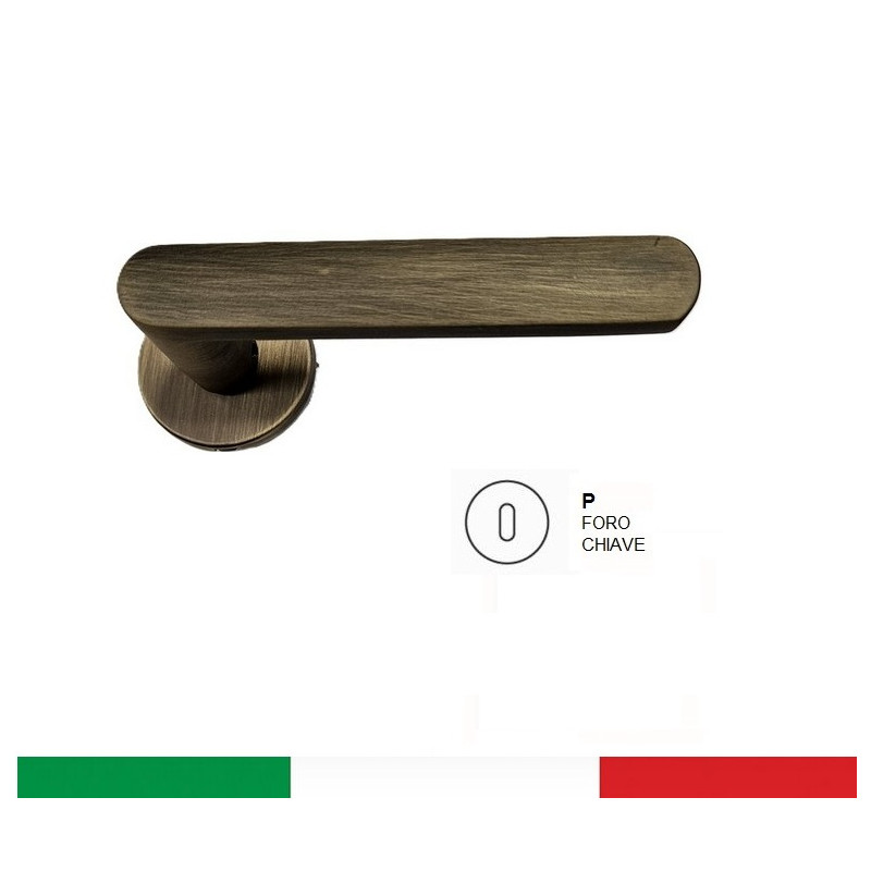 Maniglia da porta NION con copritoppa Patent, colore BRONZO
