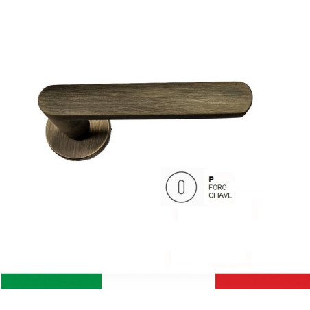 Maniglia da porta NION con copritoppa Patent, colore BRONZO