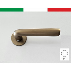 Maniglia da porta 141 con copritoppa Patent, colore BRONZO