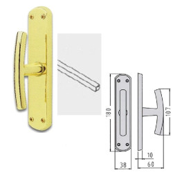 Maniglia per finestra Milena in ottone ORO LUCIDO, con quadro 7
