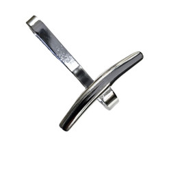 Gancio con spallina, portabito per tubo ovale da armadio, sezione 30x15mm, colore cromo