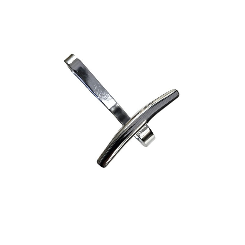 Gancio con spallina, portabito per tubo ovale da armadio, sezione 30x15mm, colore cromo