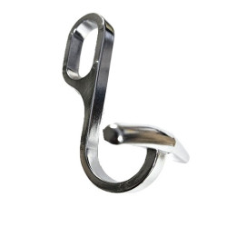 Gancio con spallina, portabito per tubo ovale da armadio, sezione 30x15mm, colore cromo