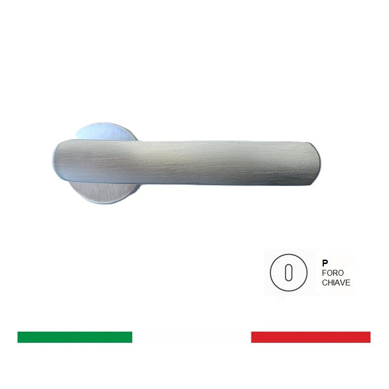 Maniglia da porta NION con copritoppa Patent, CROMO SATINATO