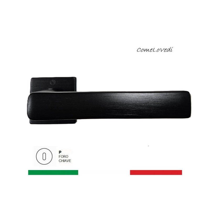 Maniglia da porta 7900 con copritoppa Patent, colore NERO SATINATO