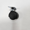 Ruota piccola in plastica nera con piastra da avvitare, alta 45mm