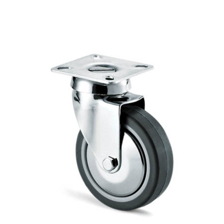 Ruota antitraccia con piastra, altezza 86mm, portata 50DaN
