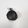 Ruota in plastica nera con piastra da avvitare, diametro 40mm, alta 50mm