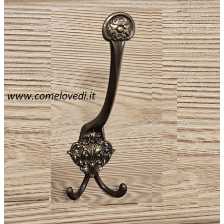 Gancio appendiabiti da parete in metallo articolo21, classico, bronzo