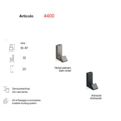 Gancio appendiabiti in metallo, Mital 4400, scegliere colore